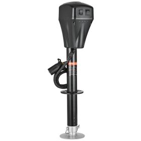 Electric Trailer Jack, 5000 lbs, Heavy Duty RV Electric Power Tongue Jack with 7-pin Connector, Manual Crank Handle & Weatherproof Jack Cover