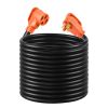 VEVOR 100 FT RV Extension Cord, 50 Amp, 125V 7500W Heavy Duty STW 6/3 + 8/1 Gauge Wire, NEMA 14-50P Male NEMA 14-50R Female Plug, with LED Indicator