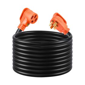 75 FT RV Extension Cord, 50 Amp, 125V/250V 7500W Heavy Duty STW 6/3 + 8/1 Gauge Wire, NEMA 14-50P Male NEMA 14-50R Female Plug, with LED Indicato